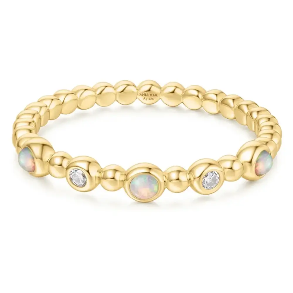 Ania Haie Sunny Sparkler Goldrahmen Kyoto Opal Perlenring